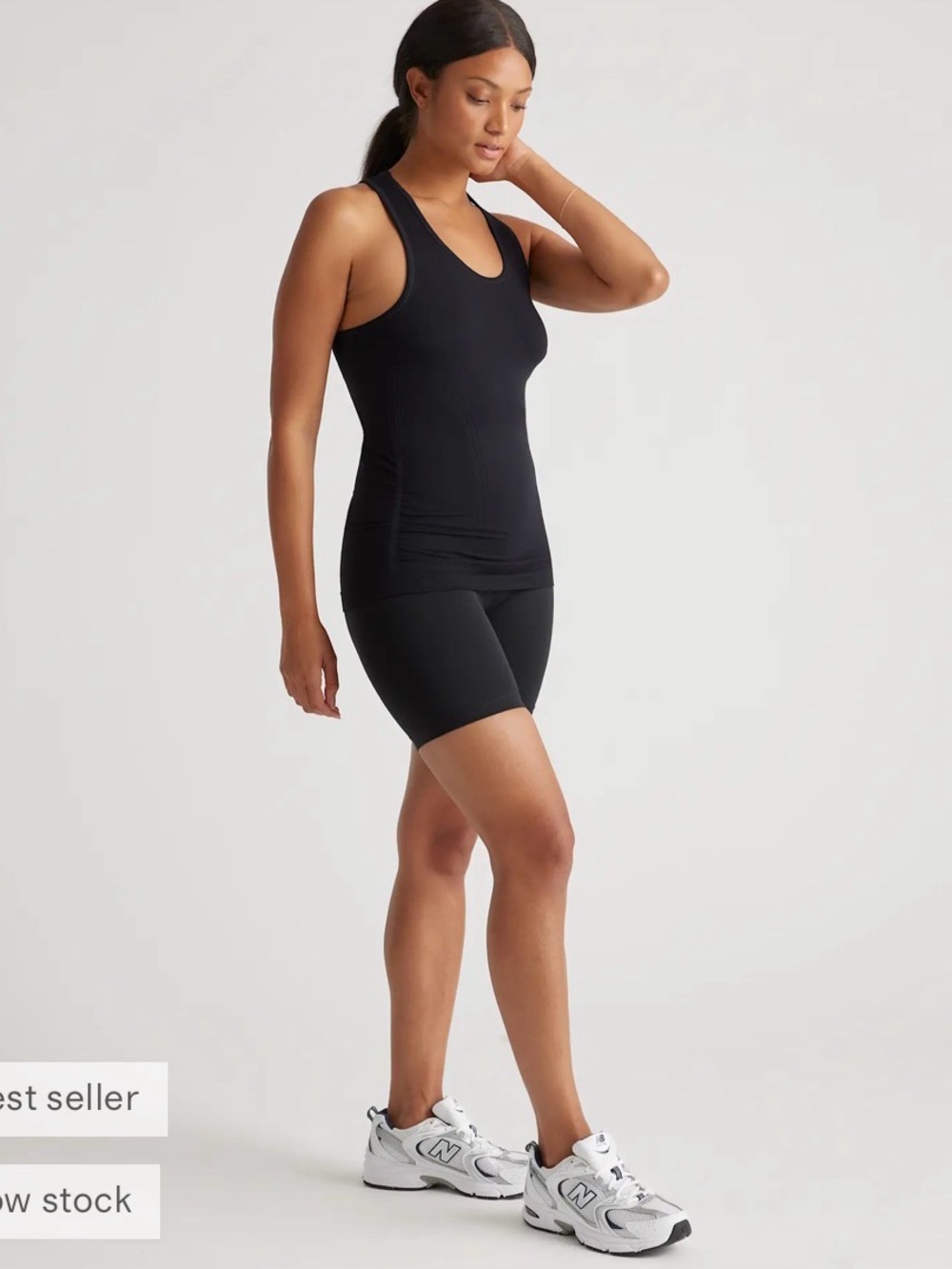 Quince Seamless Ruched Racerback Tank Size Large - Picture 2 of 11